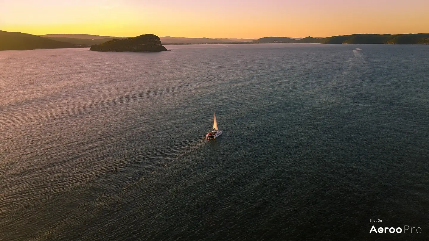 sail on the sea from top